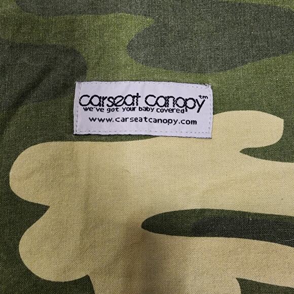 Car Seat Cover Canopy Green Camoflage Minky Gently Used 2284 - Picture 4 of 6
